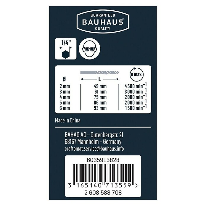 Craftomat Juego de brocas HSS-G para metal Hexagonal (5 piezas)