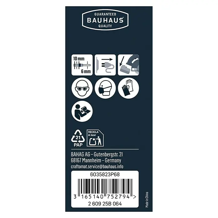 Craftomat Spanndorn - Verwendung: Polieren - Informationen zur Produktsicherheit und Entsorgung von Bauhaus Produkten.