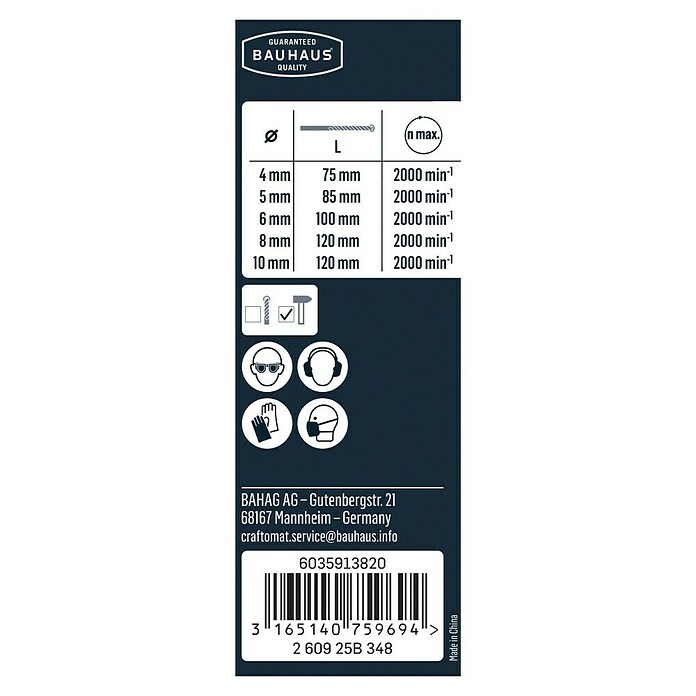 Craftomat Steinbohrer-Set (5-tlg., 4 mm - 10 mm)