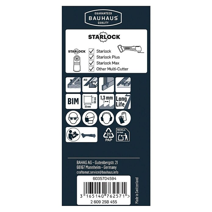 Craftomat Tauchsägeblatt AIZ 32 AB (32 mm, Geeignet für: Buntmetalle)