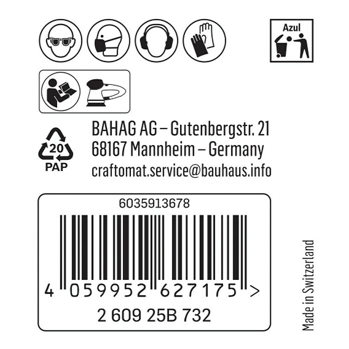 Craftomat Schleifblätter C 1061 (Körnung: 180, Durchmesser: 125 mm, 1 Stk., 8 Löcher) | BAUHAUS