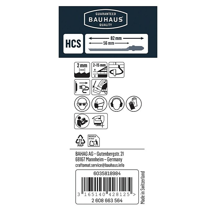 Craftomat Stichsägeblatt T 119 BO (Holz, 2-tlg., T-Schaft)