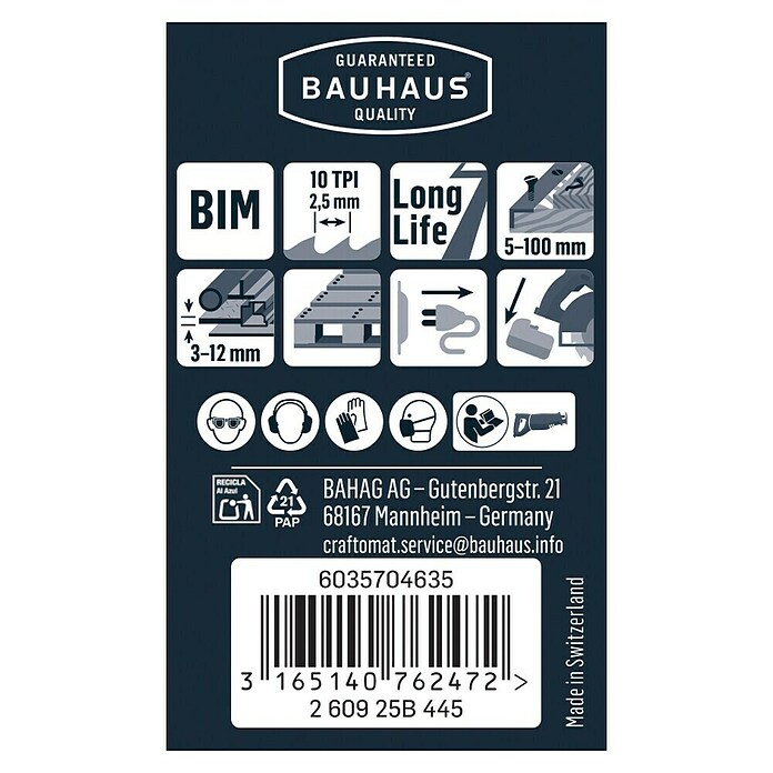 Craftomat Säbelsägeblatt S 922 HF (Holz/Metall/Kunststoff, 2-tlg., Zahnabstand: 2,5 mm)