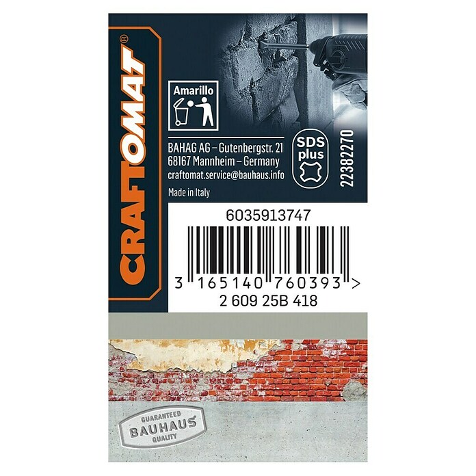 Craftomat SDS-Plus-Flachmeißel (Länge: 250 mm, Breite: 20 mm)