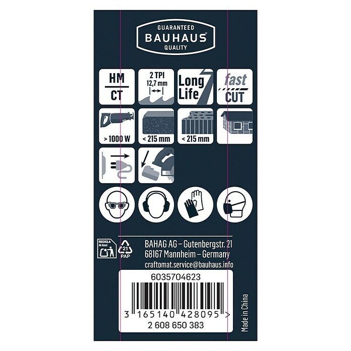 Craftomat Säbelsägeblatt S 1243 HM (Baustoffe, Zahnabstand: 12,7 mm)