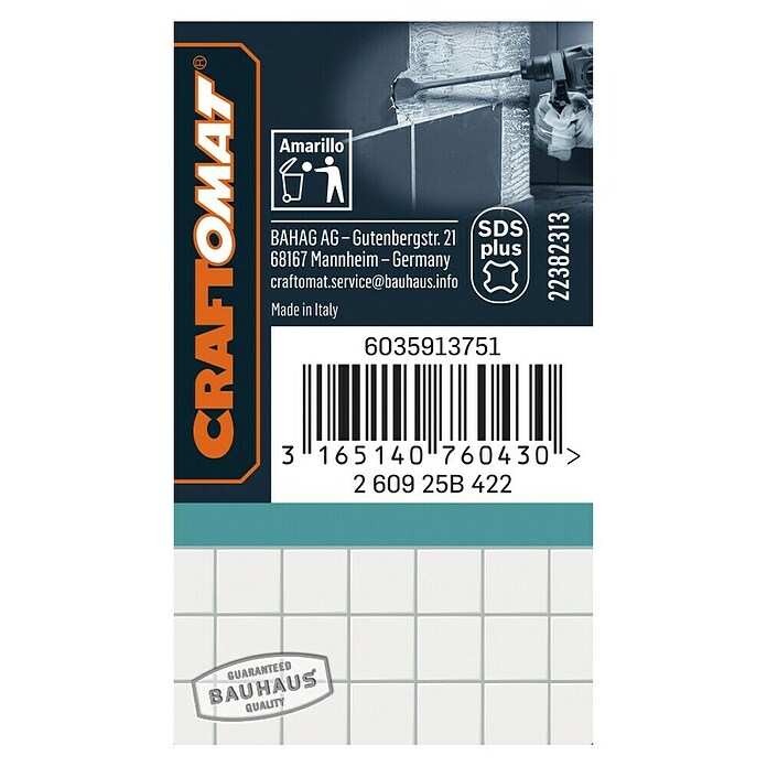 Craftomat SDS-Plus-Fliesenmeißel (Länge: 250 mm, Breite: 40 mm)