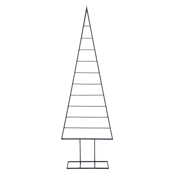 Metall-Weihnachtsbaum - Höhe: 150 cm, Anthrazit, Metall - Elegante metallene Weihnachtsbaum-Silhouette mit minimalistischem Design und horizontalen Ebenen zur Dekoration.