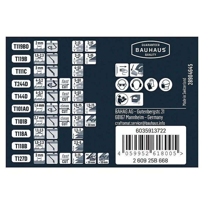 Craftomat Stichsägeblatt-Set (10 -tlg., T-Schaft) | BAUHAUS