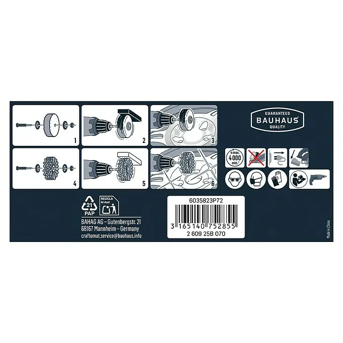 Craftomat Polier-Set - 5 -tlg. - Montageanleitung für ein Schleifwerkzeugset von Bauhaus Quality.