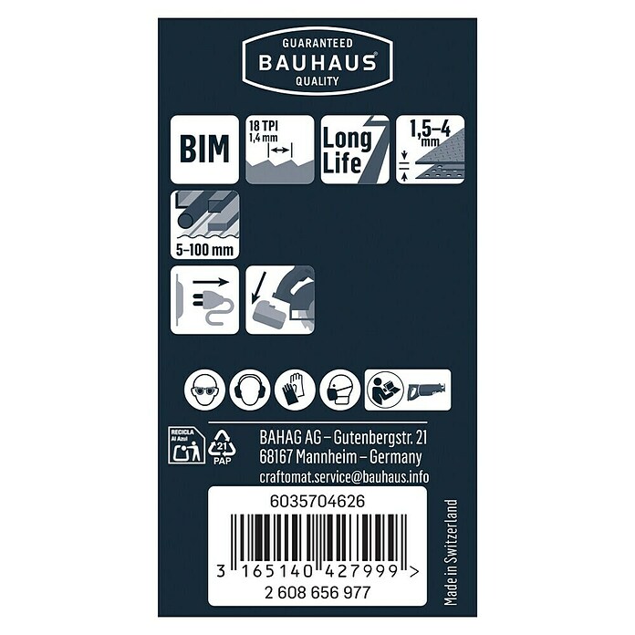 Craftomat Säbelsägeblatt S 922 EF (Profile, 2-tlg., Zahnabstand: 1,4 mm)