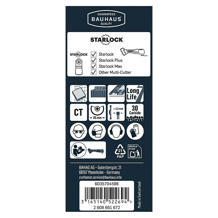 Craftomat Segmentsägeblatt ACZ 85 RT (Durchmesser: 85 mm, Fliesenfugen)