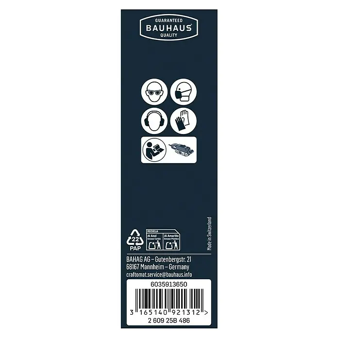 Craftomat Schleifband BFWP - L x B: 457 x 75 mm, Körnung: 40, 3 Stk. - Produktinformationen: Garantiert Bauhaus Qualität, Sicherheitsvorkehrungen, Recyclinghinweise und Herstellerinformationen.