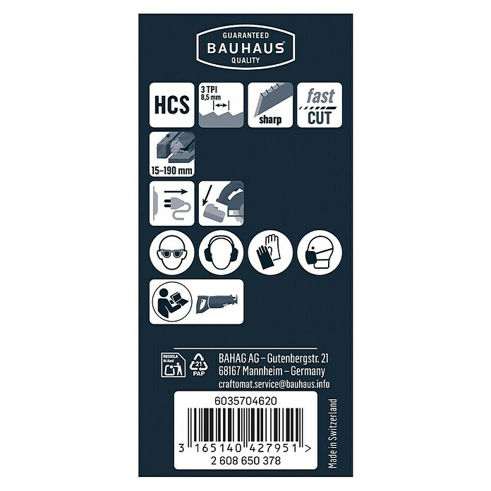 Craftomat Säbelsägeblatt S 1542 K (Brennholz, 2-tlg., Zahnabstand: 8,5 mm)