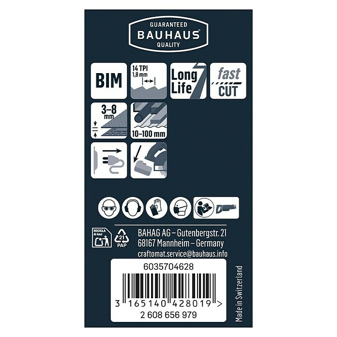 Craftomat List za sabljastu pilu S 922 BF  (Metal, 2 -dij., Razmak između zubaca: 1,8 mm) | BAUHAUS