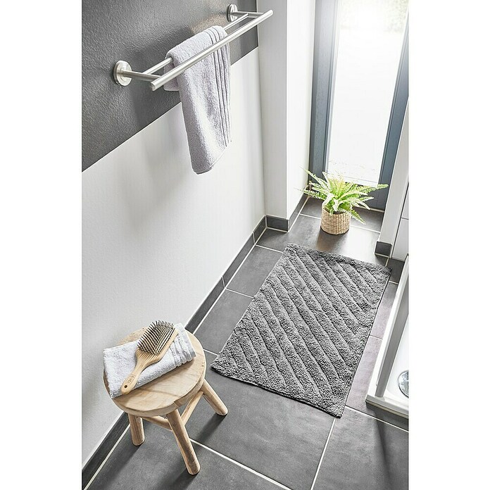 Badteppich Havanna (50 x 80 cm, Grau, Stripe, 80% Baumwolle, 20% Polyester) | BAUHAUS