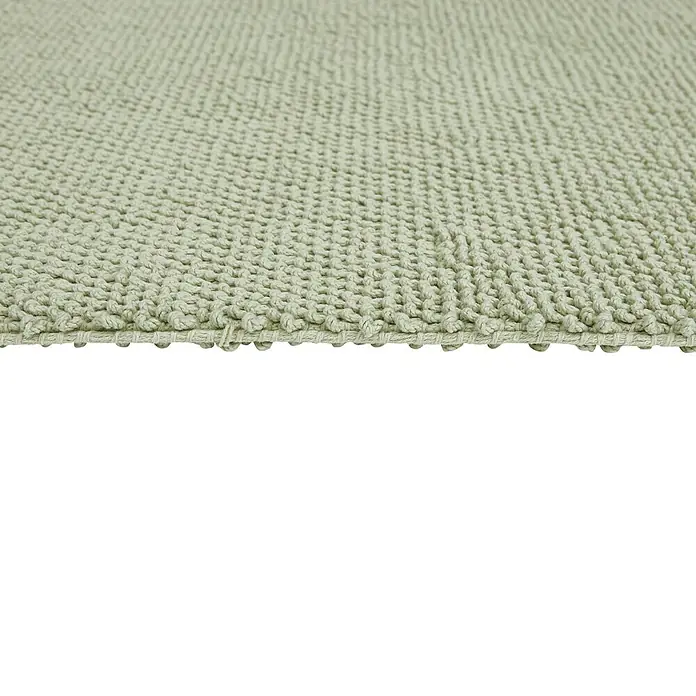 Badteppich Atlanta - 50 x 80 cm, Salbei, 100% Baumwolle - Detailaufnahme einer hellgrünen Badematte mit Noppenstruktur, ideal für ein stilvolles und komfortables Badezimmerambiente.