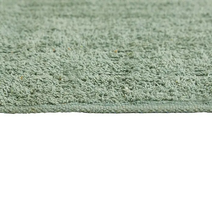 Badteppich Havanna - 50 x 80 cm, Salbei, Border, 80% Baumwolle, 20% Polyester - Nahaufnahme eines grünen Teppichs, der eine weiche und komfortable Textur zeigt. Ideal für Wohnräume, sorgt er für Wärme und Gemütlichkeit.