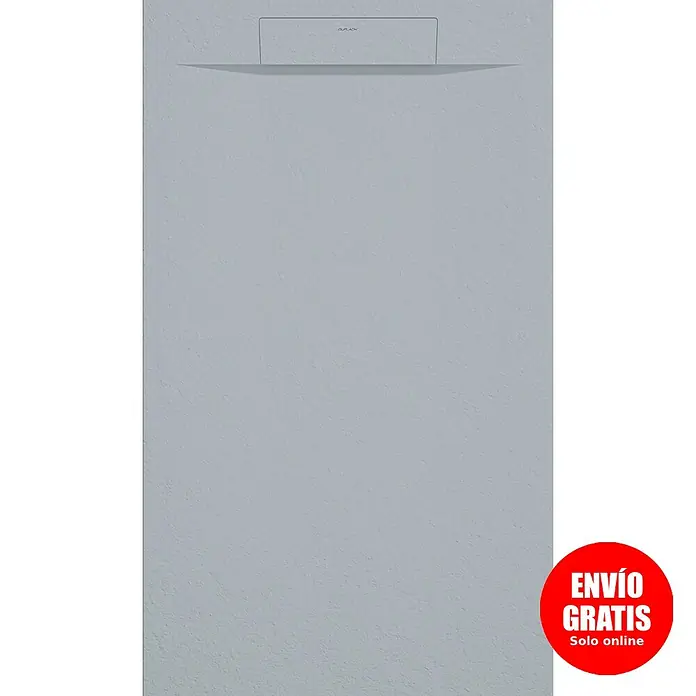 Duplach Plato de ducha Zeus - L x An: 80 x 70 cm, Material compuesto, Gris - Una base de plato de ducha gris con un área de drenaje integrada para un diseño de baño moderno, envío gratis incluido.