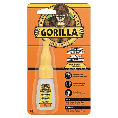 Gorilla  Adhesivo instantáneo con pincel y boquilla