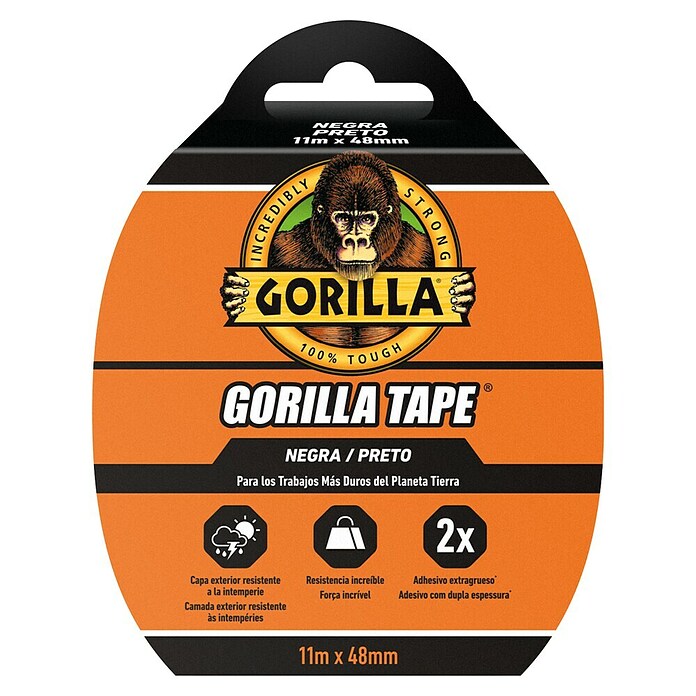 Gorilla Cinta de reparación Americana (Negro, 11 m x 48 mm) | BAUHAUS