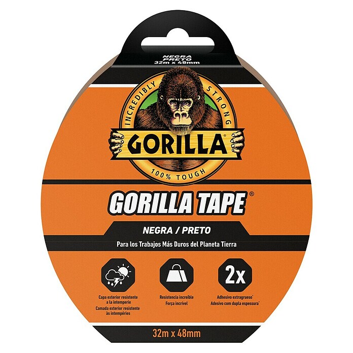 Gorilla Cinta de reparación Americana (Negro, 32 m x 48 mm) | BAUHAUS