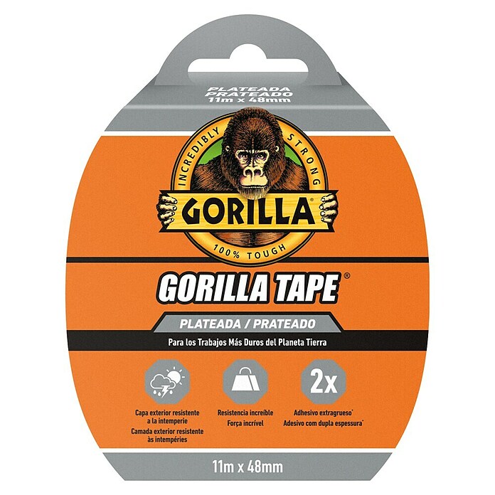 Gorilla Cinta de reparación Americana (Gris, 11 m x 48 mm) | BAUHAUS
