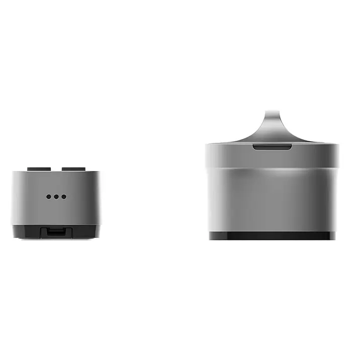 Aqara Elektronisches Türschloss SMART LOCK U200 - Bedienung: Fingerabdruck, Zugangscode, Smartphone, Geeignet für: Türen, Silber - Ansicht eines grauen Nest Cam Outdoor-Akkus und einer Nest Cam mit Scheinwerfer, die über praktische, kabellose Optionen für die Sicherheit im Freien verfügen.