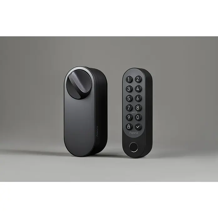 Aqara Elektronisches Türschloss SMART LOCK U200 - Bedienung: Fingerabdruck, Zugangscode, Smartphone, Geeignet für: Türen, Schwarz - Intelligentes Aqara Türschloss mit Zahlencode, Fingerabdrucksensor und Drehknopf für mehr Sicherheit und Komfort am Hauseingang.