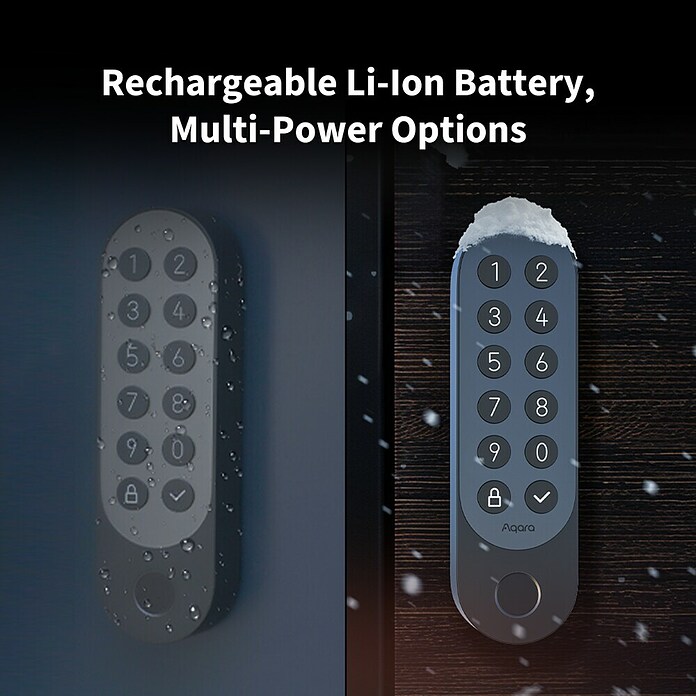 Aqara Cerradura electrónica U200 (Manejo: Huella dactilar, código de acceso, smartphone, Apto para: Puertas, Negro) | BAUHAUS