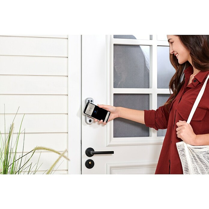 Aqara Cerradura electrónica U200 (Manejo: Huella dactilar, código de acceso, smartphone, Apto para: Puertas, Plateado) | BAUHAUS