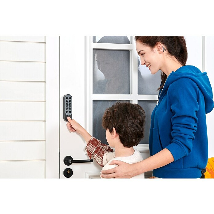 Aqara Cerradura electrónica U200 (Manejo: Huella dactilar, código de acceso, smartphone, Apto para: Puertas, Negro) | BAUHAUS