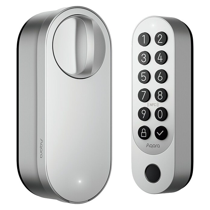 Aqara Cerradura electrónica U200 (Manejo: Huella dactilar, código de acceso, smartphone, Apto para: Puertas, Plateado) | BAUHAUS
