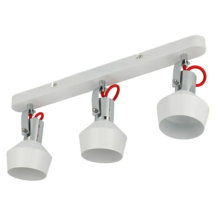 Tween Light Regleta Grado - 12 W, L x An x Al: 45 x 9,5 x 19,2 cm, Blanco, E14 - Esta foto muestra una lámpara de techo blanca con tres focos, montados en una barra larga y rectangular. Iluminación para el hogar.