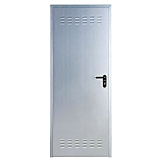 Roper Puerta de trastero con rejilla (80 x 210 cm, Izquierda, Gris)