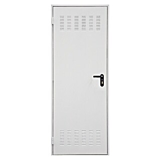 Roper Puerta de trastero Lacada con rejilla (80 x 210 cm, Izquierda, Gris)