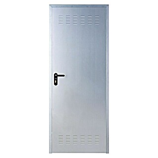 Roper Puerta de trastero con rejilla (80 x 210 cm, Derecha, Gris)
