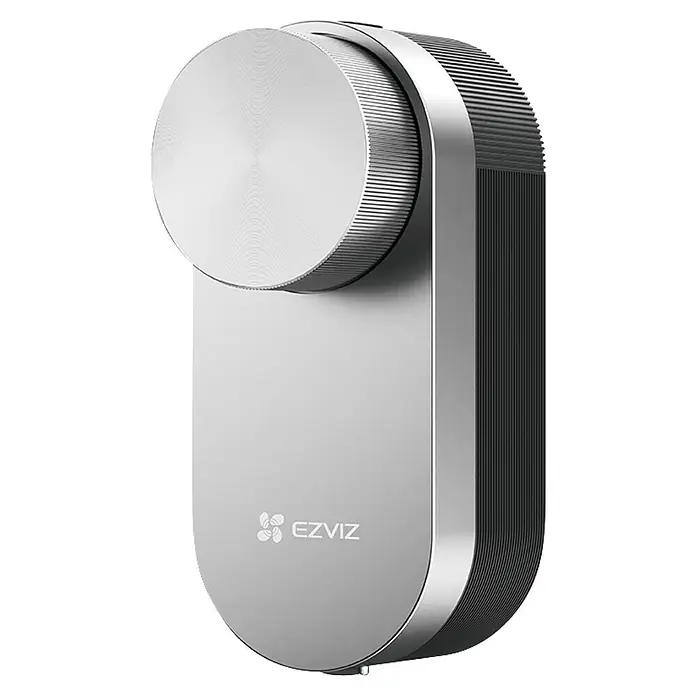 EZVIZ Elektronisches Türschloss-Set DL01 PRO Set - 2 -tlg., Anzahl Schlüssel: 2 Stk. - Nahaufnahme eines EZVIZ Smart Lock mit Drehknopf, das Sicherheit und Komfort vereint.