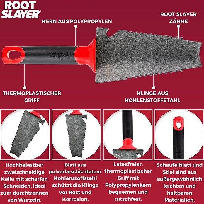 Root Slayer Hand-Blumenkelle (Breite: 9 cm, Stahl, Ergonomischer Stiel) | BAUHAUS