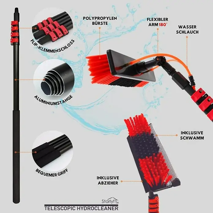 Starlyf Reinigungsbürste Telescopic HydrocleanerLänge: 7 m - Informationsansicht