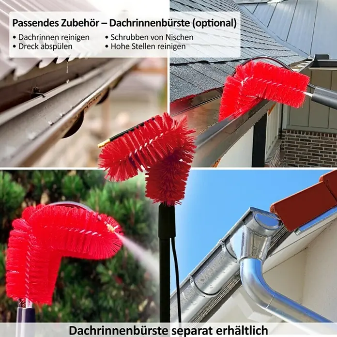Starlyf Reinigungsbürste Telescopic Hydrocleaner - Länge: 7 m - Dachrinnenbürste als optionales Zubehör.