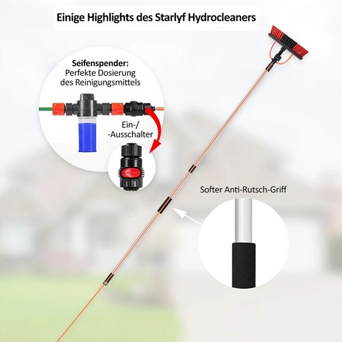 Starlyf Reinigungs- & Polierbürste Telescopic Hydrocleaner (Länge: 3,6 m, Aluminium) | BAUHAUS