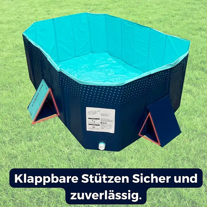Starlyf Planschbecken - L x B x H: 166 x 107 x 45 cm, 348 l, Faltbar - Zusammenklappbarer Pool mit robusten und zuverlässigen klappbaren Stützen, für eine sichere Nutzung im Garten.