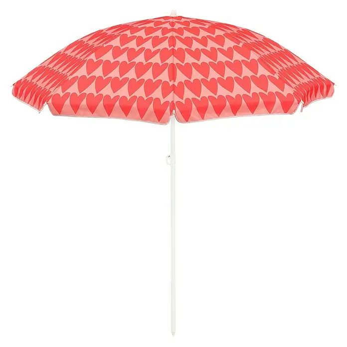 Mica Decorations Strandschirm - Rosa, Durchmesser Bespannung: 160 cm - Herzförmiger Sonnenschirm.
