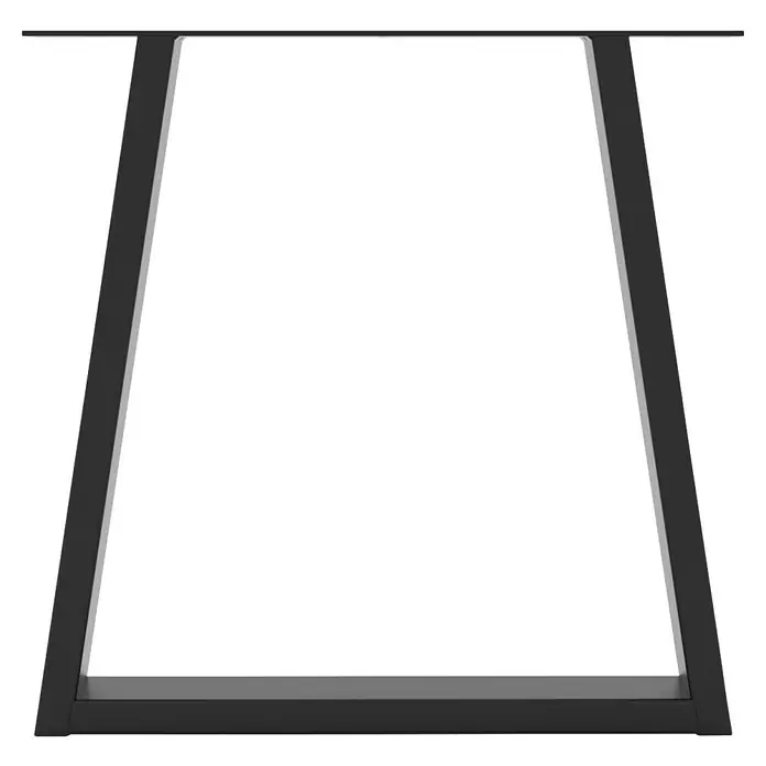 Rei Möbelfuß - B x H: 40 x 40 cm, Traglast: 250 kg, Stahl - Aufnahme eines modernen schwarzen Treppenhauses mit klaren, horizontalen Linien und minimalistischem Design vor schwarzem Hintergrund.