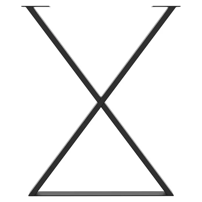 Rei Tischbein - B x H: 60 x 71 cm, Schwarz - Einzigartiges Tischgestell mit einem modernen X-förmigen Design aus Metall, ideal für individuelle Tischprojekte.