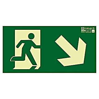 Cartel (Verde/Amarillo, Salida bajar escalera derecha)