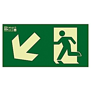 Cartel (Verde/Amarillo, Salida bajar escalera izquierda)