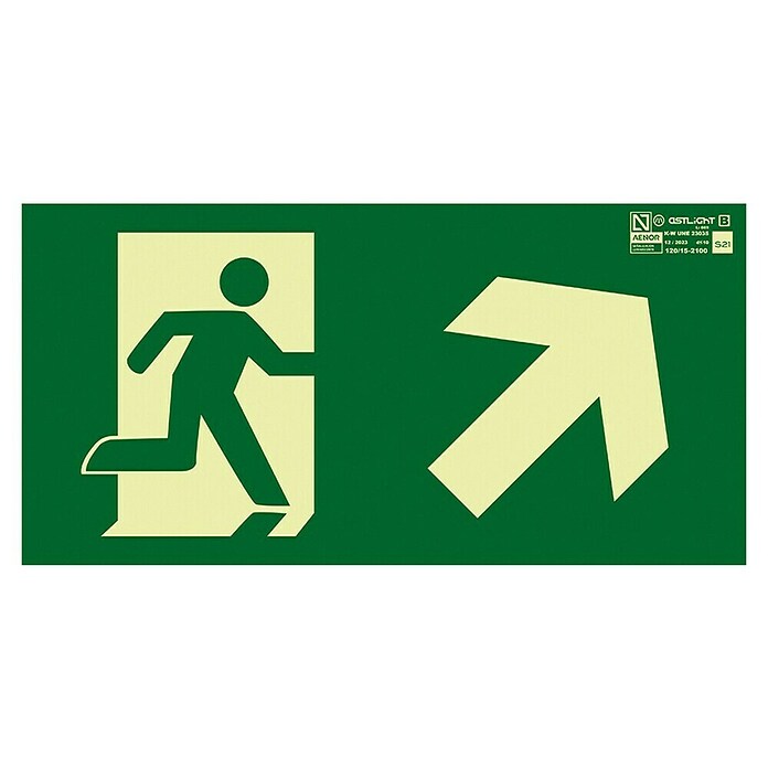 Cartel (Verde / amarillo, Salida subir escalera derecha)