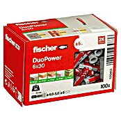 Fischer Duopower Dübelsortiment (Durchmesser Dübel: 6 mm, Länge Dübel: 30 mm, Mit Rand, Alle Baustoffe, 100 Stk.) | BAUHAUS