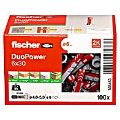 Fischer Duopower Dübelsortiment (Durchmesser Dübel: 6 mm, Länge Dübel: 30 mm, Mit Rand, Alle Baustoffe, 100 Stk.) | BAUHAUS